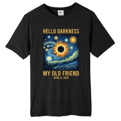 Hello Darkness My Old Friend Solar Eclipse April 08 2024 Tall Fusion ChromaSoft Performance T-Shirt