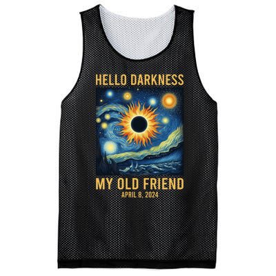 Hello Darkness My Old Friend Solar Eclipse April 08 2024 Mesh Reversible Basketball Jersey Tank