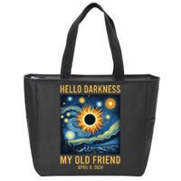 Hello Darkness My Old Friend Solar Eclipse April 08 2024 Zip Tote Bag