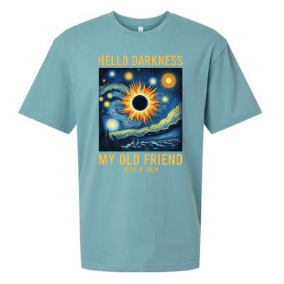 Hello Darkness My Old Friend Solar Eclipse April 08 2024 Sueded Cloud Jersey T-Shirt