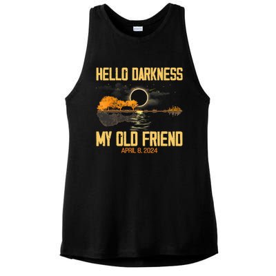 Hello Darkness My Old Friend Solar Eclipse April 08 2024 Totality Eclipse Ladies PosiCharge Tri-Blend Wicking Tank