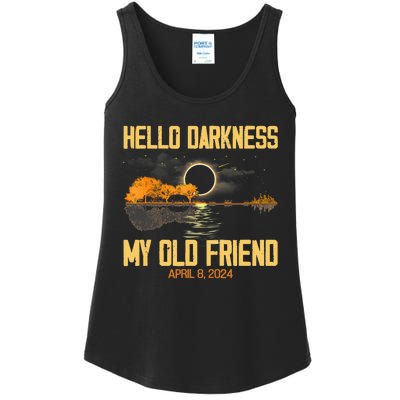 Hello Darkness My Old Friend Solar Eclipse April 08 2024 Totality Eclipse Ladies Essential Tank