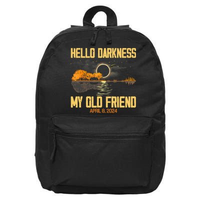 Hello Darkness My Old Friend Solar Eclipse April 08 2024 Totality Eclipse 16 in Basic Backpack
