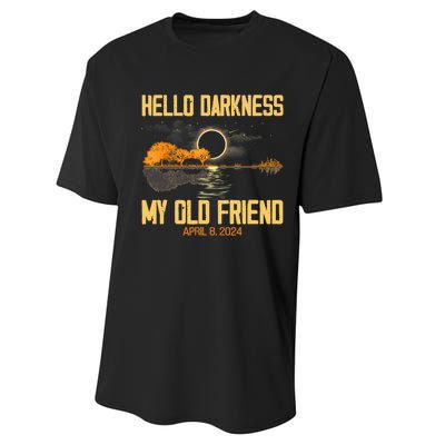 Hello Darkness My Old Friend Solar Eclipse April 08 2024 Totality Eclipse Performance Sprint T-Shirt