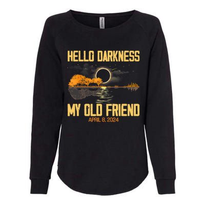 Hello Darkness My Old Friend Solar Eclipse April 08 2024 Totality Eclipse Womens California Wash Sweatshirt