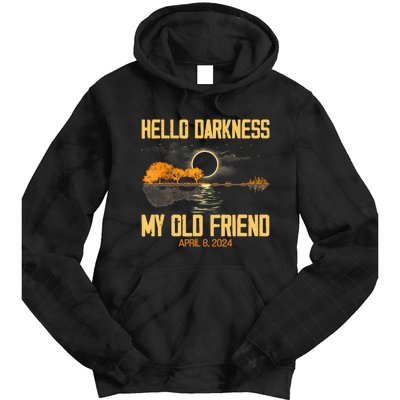 Hello Darkness My Old Friend Solar Eclipse April 08 2024 Totality Eclipse Tie Dye Hoodie