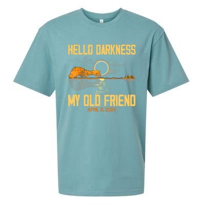 Hello Darkness My Old Friend Solar Eclipse April 08 2024 Totality Eclipse Sueded Cloud Jersey T-Shirt