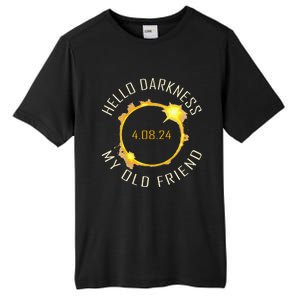 Hello Darkness My Old Friend Solar Eclipse April 08 2024 Tall Fusion ChromaSoft Performance T-Shirt