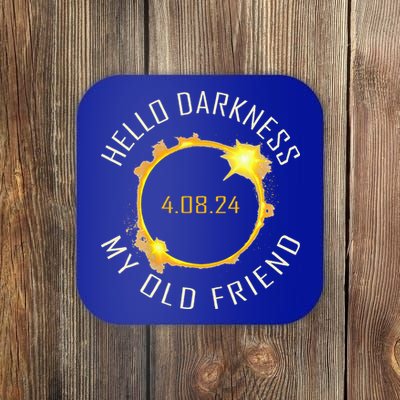 Hello Darkness My Old Friend Solar Eclipse April 08 2024 Coaster