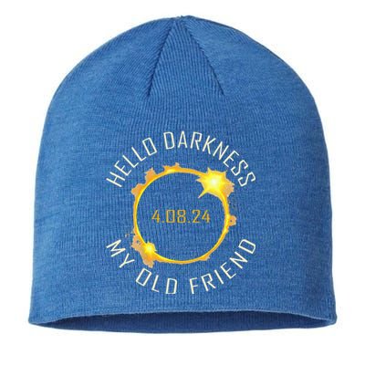 Hello Darkness My Old Friend Solar Eclipse April 08 2024 Sustainable Beanie