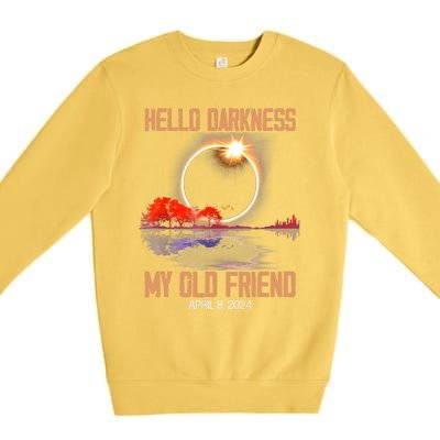 Hello Darkness My Old Friend Solar Eclipse April 08 2024 Premium Crewneck Sweatshirt