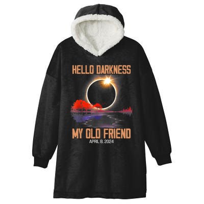 Hello Darkness My Old Friend Solar Eclipse April 08 2024 Hooded Wearable Blanket