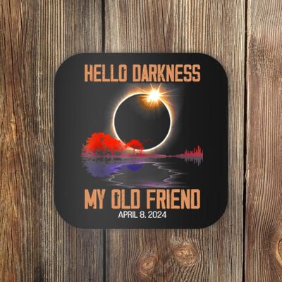 Hello Darkness My Old Friend Solar Eclipse April 08 2024 Coaster