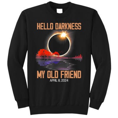 Hello Darkness My Old Friend Solar Eclipse April 08 2024 Tall Sweatshirt