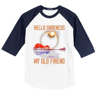 Hello Darkness My Old Friend Solar Eclipse April 08 2024 Baseball Sleeve Shirt