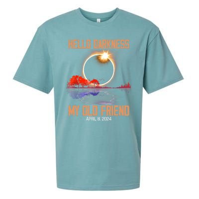 Hello Darkness My Old Friend Solar Eclipse April 08 2024 Sueded Cloud Jersey T-Shirt