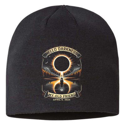 Hello Darkness My Old Friend Solar Eclipse 2024 Gift Sustainable Beanie