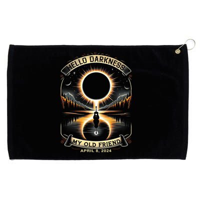 Hello Darkness My Old Friend Solar Eclipse 2024 Gift Grommeted Golf Towel