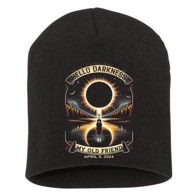 Hello Darkness My Old Friend Solar Eclipse 2024 Gift Short Acrylic Beanie