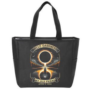 Hello Darkness My Old Friend Solar Eclipse 2024 Gift Zip Tote Bag