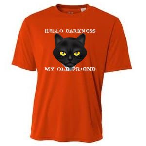 Hello Darkness My Old Friend Cat Halloween Gift Cooling Performance Crew T-Shirt