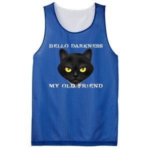 Hello Darkness My Old Friend Cat Halloween Gift Mesh Reversible Basketball Jersey Tank