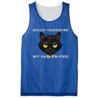 Hello Darkness My Old Friend Cat Halloween Gift Mesh Reversible Basketball Jersey Tank