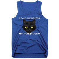 Hello Darkness My Old Friend Cat Halloween Gift Tank Top