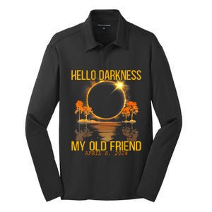 Hello Darkness My Old Friend Solar Eclipse April 08 2024 Silk Touch Performance Long Sleeve Polo