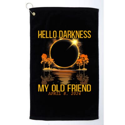 Hello Darkness My Old Friend Solar Eclipse April 08 2024 Platinum Collection Golf Towel