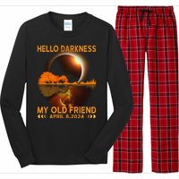 Hello Darkness My Friend Solar Eclipse April 8 2024 Long Sleeve Pajama Set