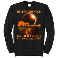 Hello Darkness My Friend Solar Eclipse April 8 2024 Tall Sweatshirt