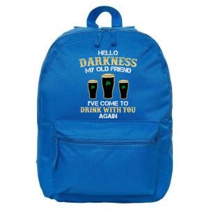 Hello Darkness My Old Friend Irish Shamrock Beer Day Gift 16 in Basic Backpack