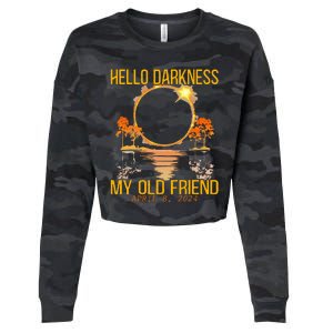 Hello Darkness My Old Friend Solar Eclipse April 08 2024 Cropped Pullover Crew