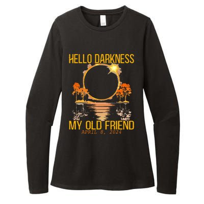 Hello Darkness My Old Friend Solar Eclipse April 08 2024 Womens CVC Long Sleeve Shirt