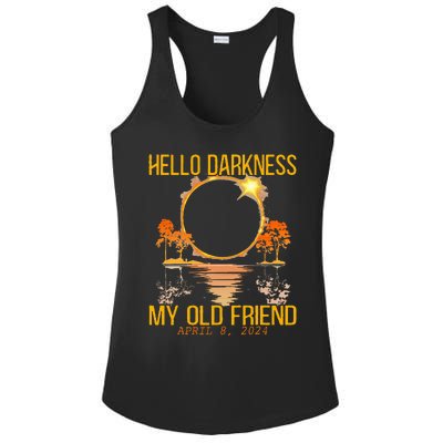 Hello Darkness My Old Friend Solar Eclipse April 08 2024 Ladies PosiCharge Competitor Racerback Tank