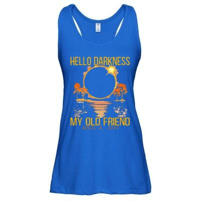 Hello Darkness My Old Friend Solar Eclipse April 08 2024 Ladies Essential Flowy Tank