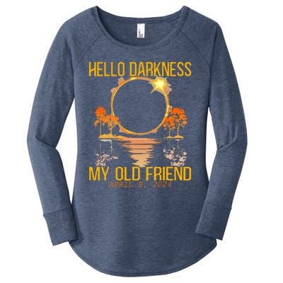 Hello Darkness My Old Friend Solar Eclipse April 08 2024 Women's Perfect Tri Tunic Long Sleeve Shirt