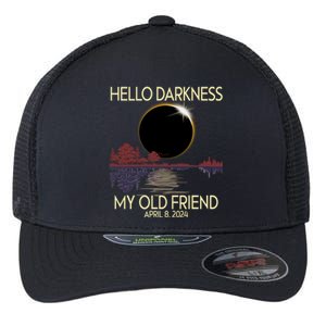 Hello Darkness My Friend 2024 April 8 Funny Solar Eclipse Flexfit Unipanel Trucker Cap