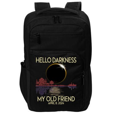 Hello Darkness My Friend 2024 April 8 Funny Solar Eclipse Impact Tech Backpack