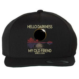 Hello Darkness My Friend 2024 April 8 Funny Solar Eclipse Wool Snapback Cap