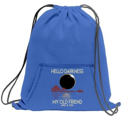 Hello Darkness My Friend 2024 April 8 Funny Solar Eclipse Sweatshirt Cinch Pack Bag