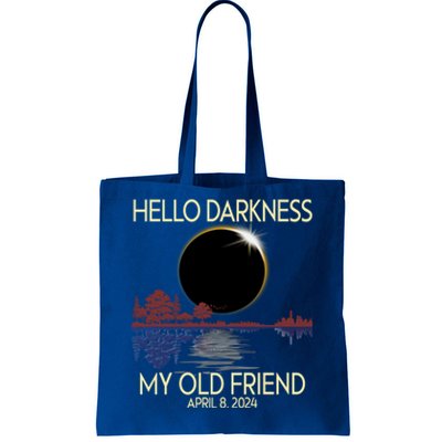 Hello Darkness My Friend 2024 April 8 Funny Solar Eclipse Tote Bag