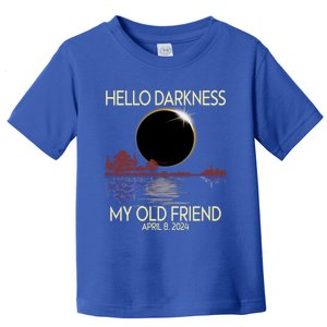 Hello Darkness My Friend 2024 April 8 Funny Solar Eclipse Toddler T-Shirt