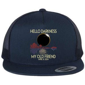 Hello Darkness My Friend 2024 April 8 Funny Solar Eclipse Flat Bill Trucker Hat