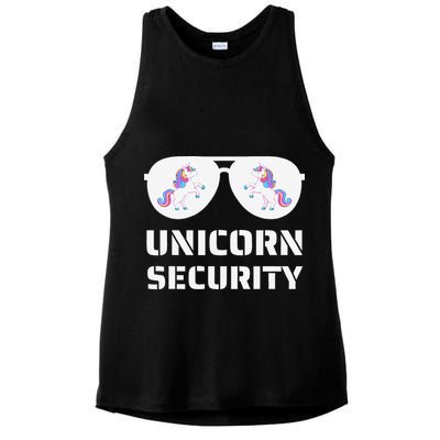 Halloween Dad Mom Daughter Unicorn Security Ladies PosiCharge Tri-Blend Wicking Tank