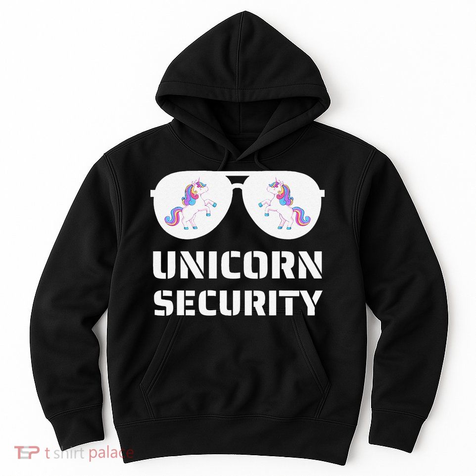 Halloween Dad Mom Daughter Unicorn Security Hoodie