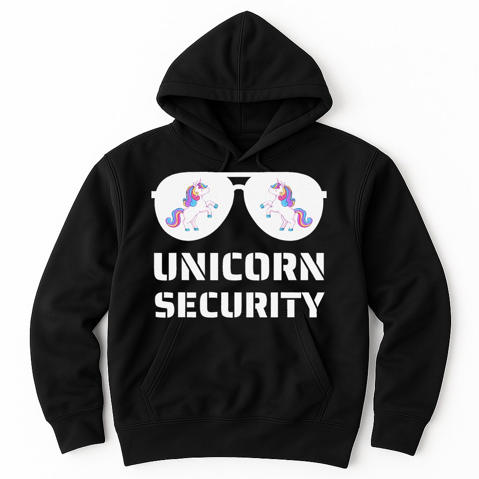 Halloween Dad Mom Daughter Unicorn Security Hoodie