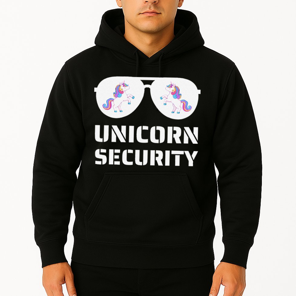 Halloween Dad Mom Daughter Unicorn Security Hoodie