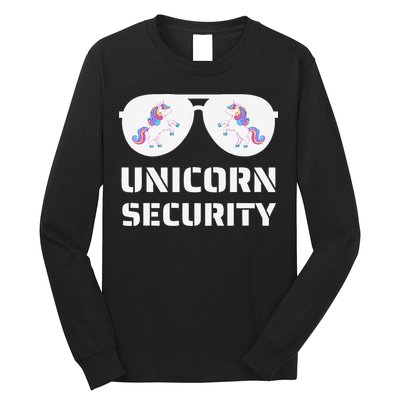 Halloween Dad Mom Daughter Unicorn Security Long Sleeve Shirt